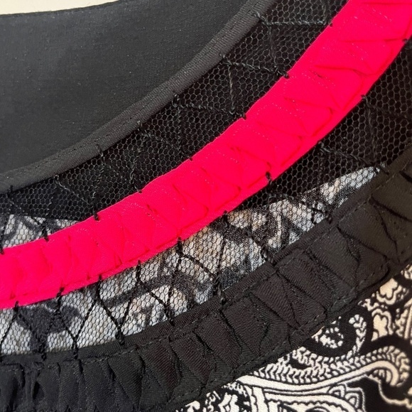 Catherines Dress 1X Pink Floral Shift Retro Artsy Striped Neutral Sheath Boho - Picture 7 of 11